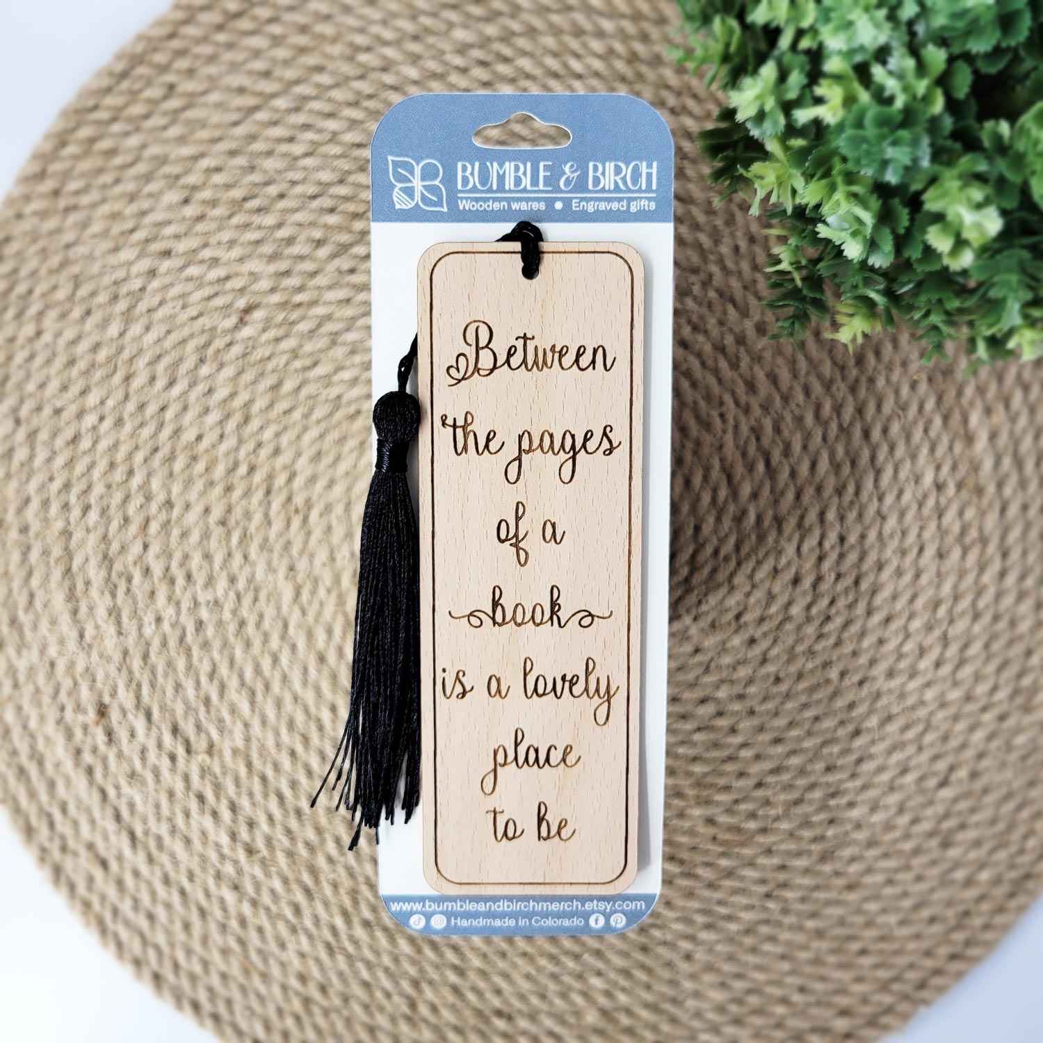Set of 5 Motivational Quotes Wooden Bookmarks with Colored Tassels