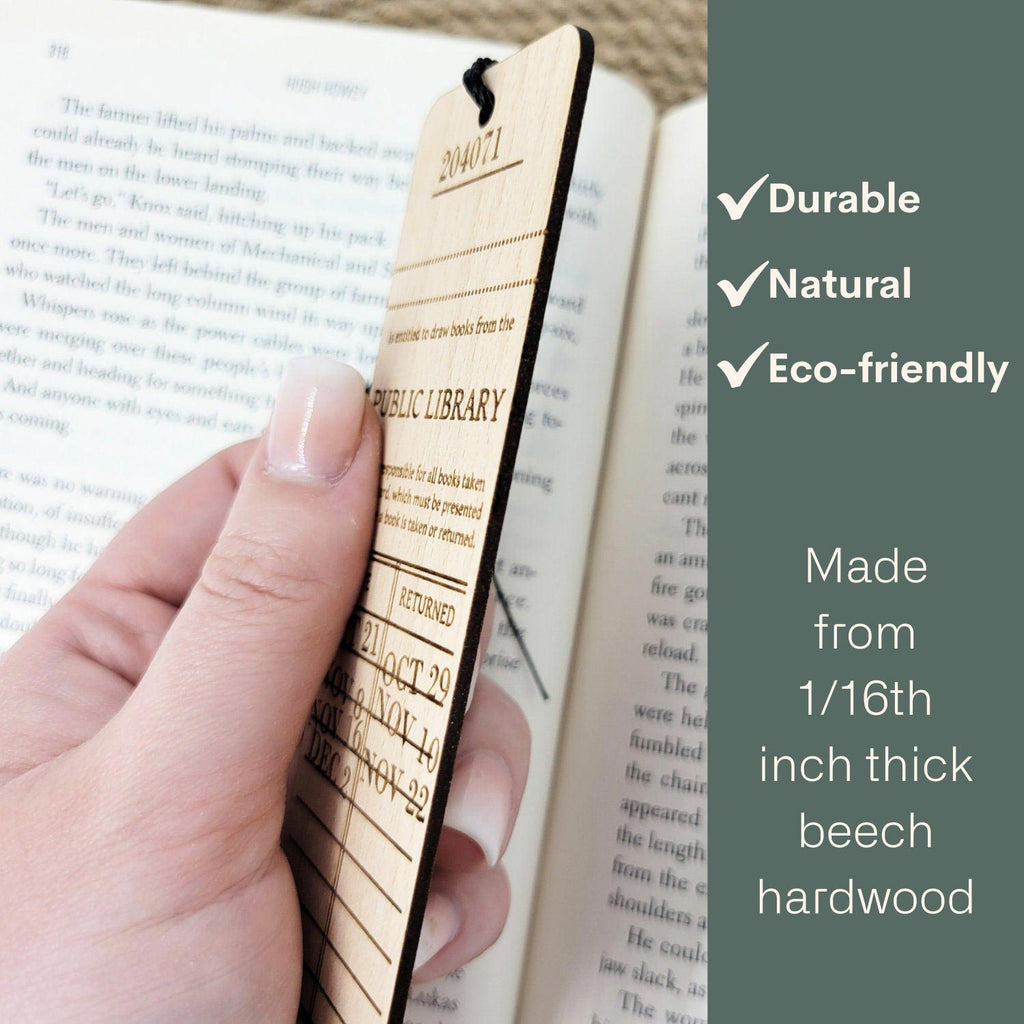 Wooden bookmark material information