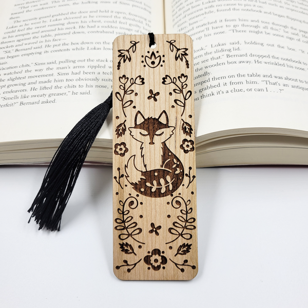 Squirrel Doodle Laser Engraved Wooden Bookmark -  Denmark