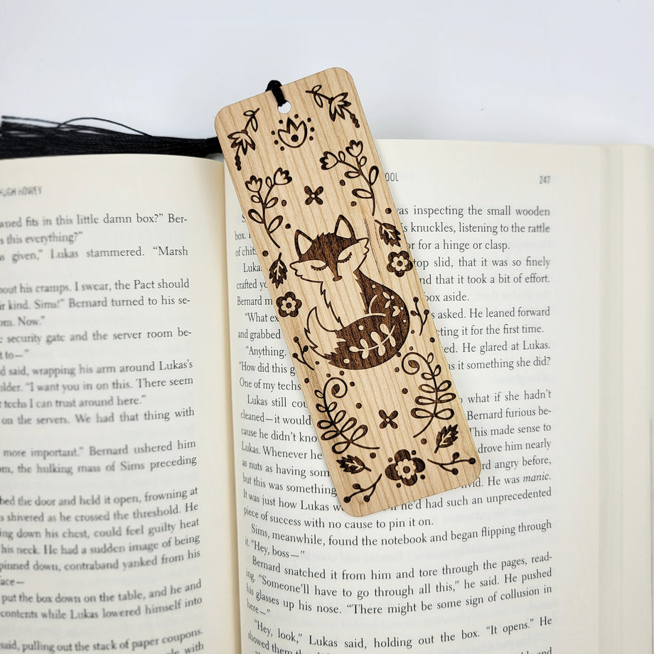 Folk art fox wood bookmark – Bumble and Birch - Stationery and Gifts