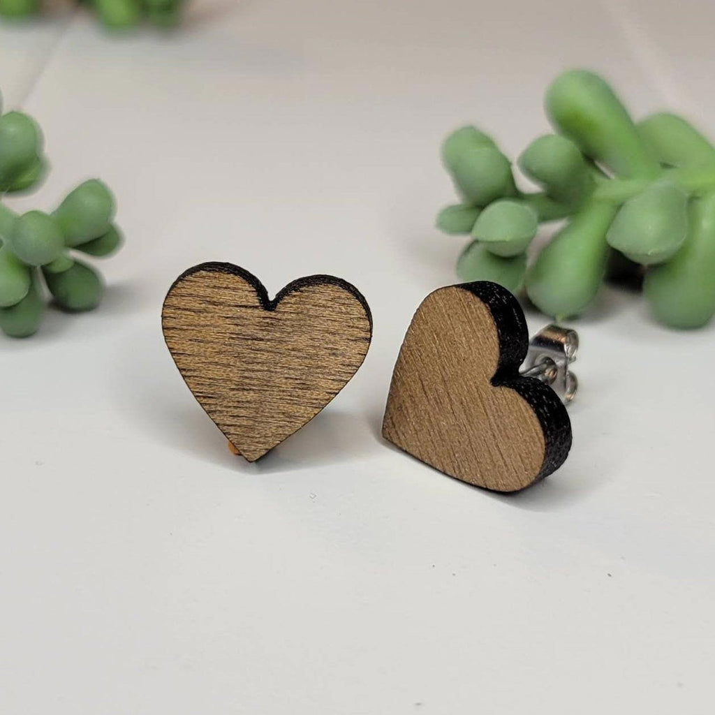 Heart shaped stud earrings