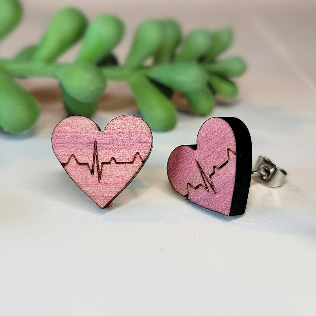 Heartbeat stud earrings