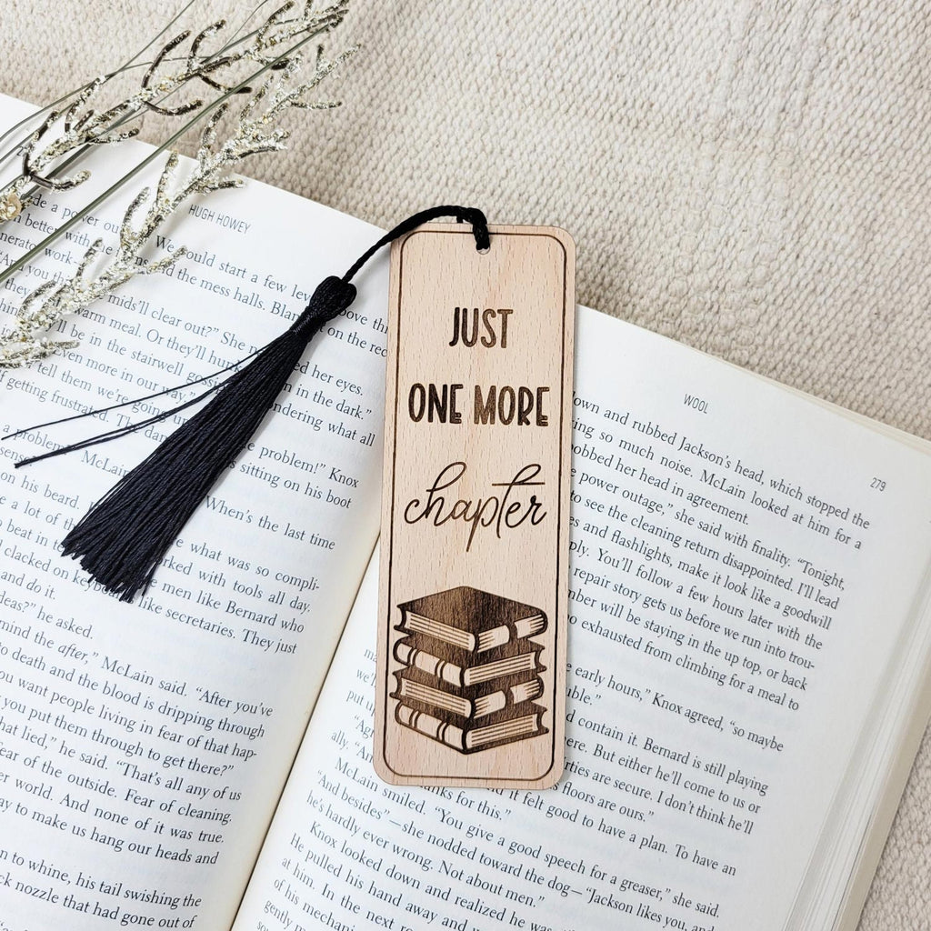 Just one more chapter bookmark with black tassel