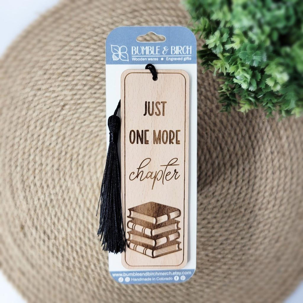 Just one more chapter bookmark with tassel and packaging