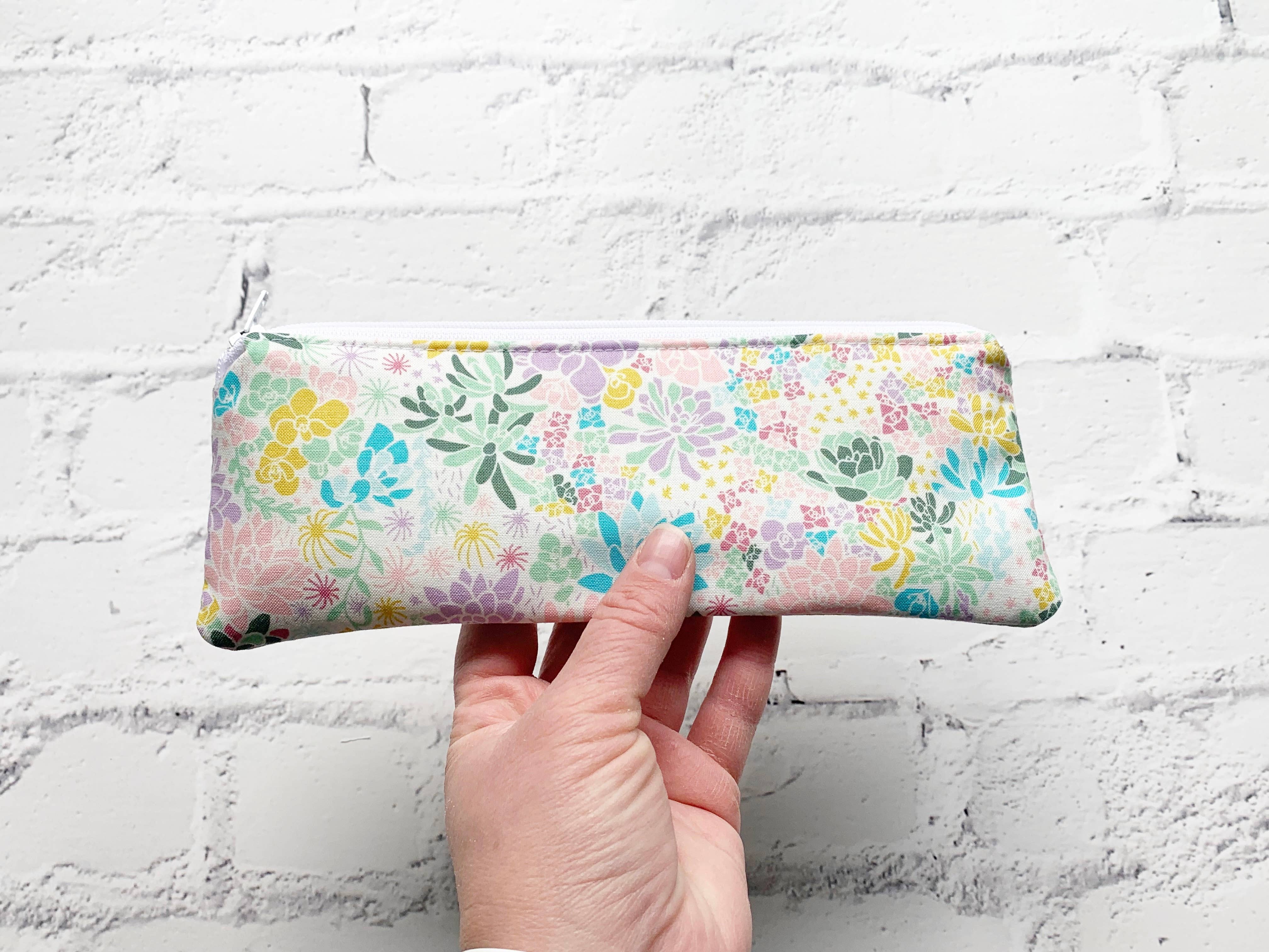 Succulent Fabric Pencil Pouch – Bumble and Birch - Stationery and Gifts